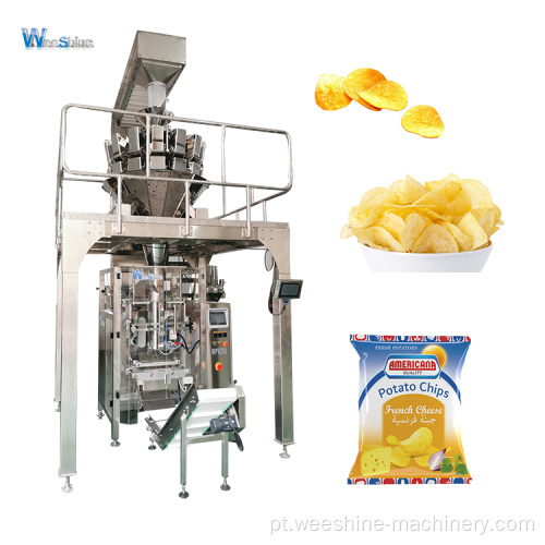 Máquina de embalagem e impressão vertical automática de venda quente Máquina de embalagem de salgadinhos de chips de grânulos